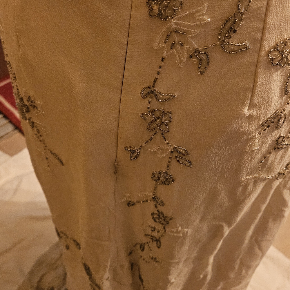 Scala Cream Beaded V-Neck Wedding Dress - Picture 5 of 9